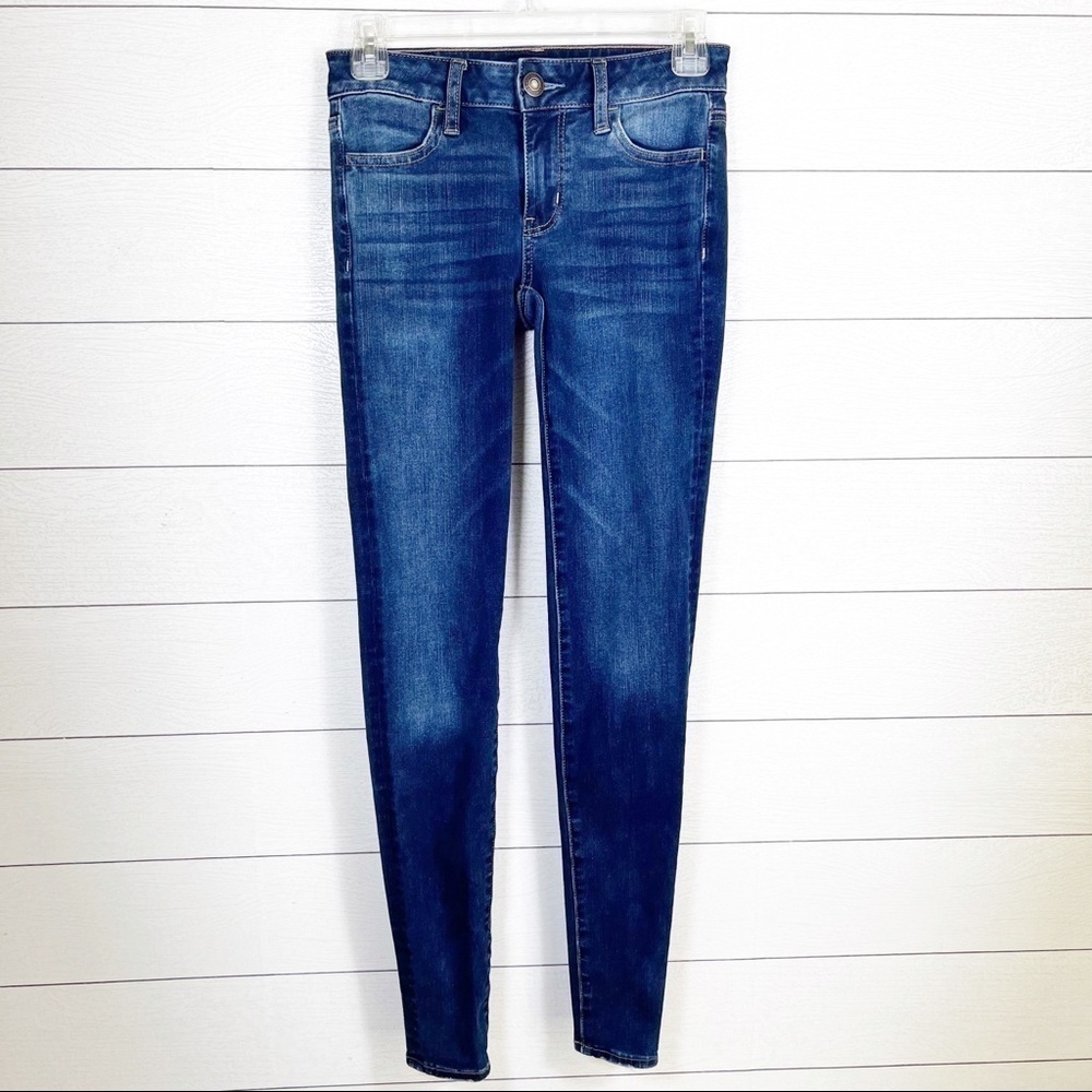 AMERICAN Eagle 360 Next Level Stretch Jegging Jean Medium Wash 0 Long